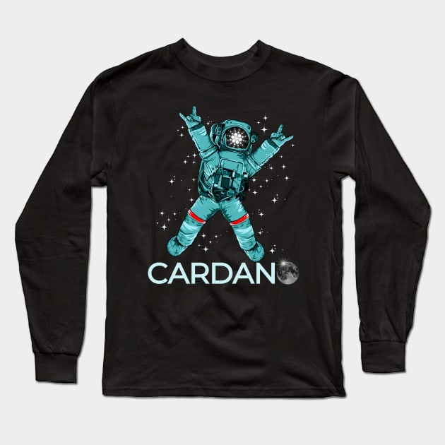 Cardano, ADA, HODL, to the moon, Long Sleeve T-Shirt by Lekrock Shop